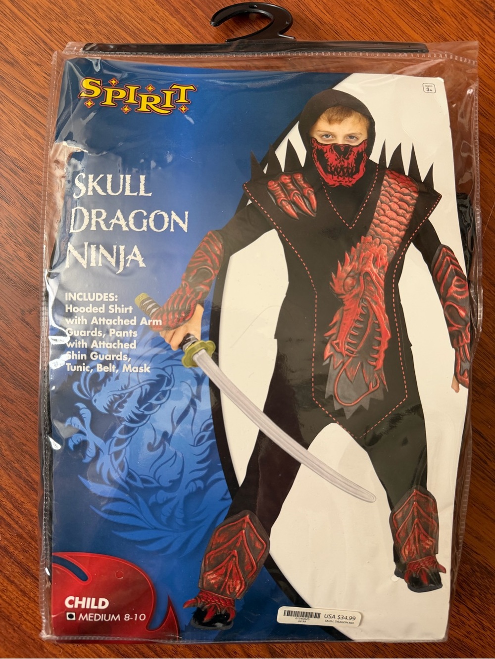 Spirit Skull Dragon Ninja Costume - Black & Red